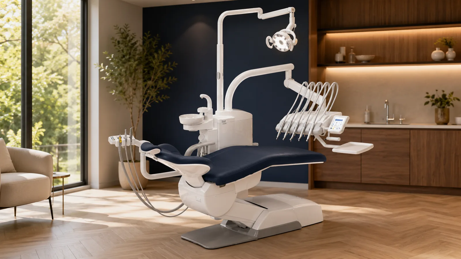 Fauteuil dentaire Belmont Clesta II dans un cabinet moderne et lumineux