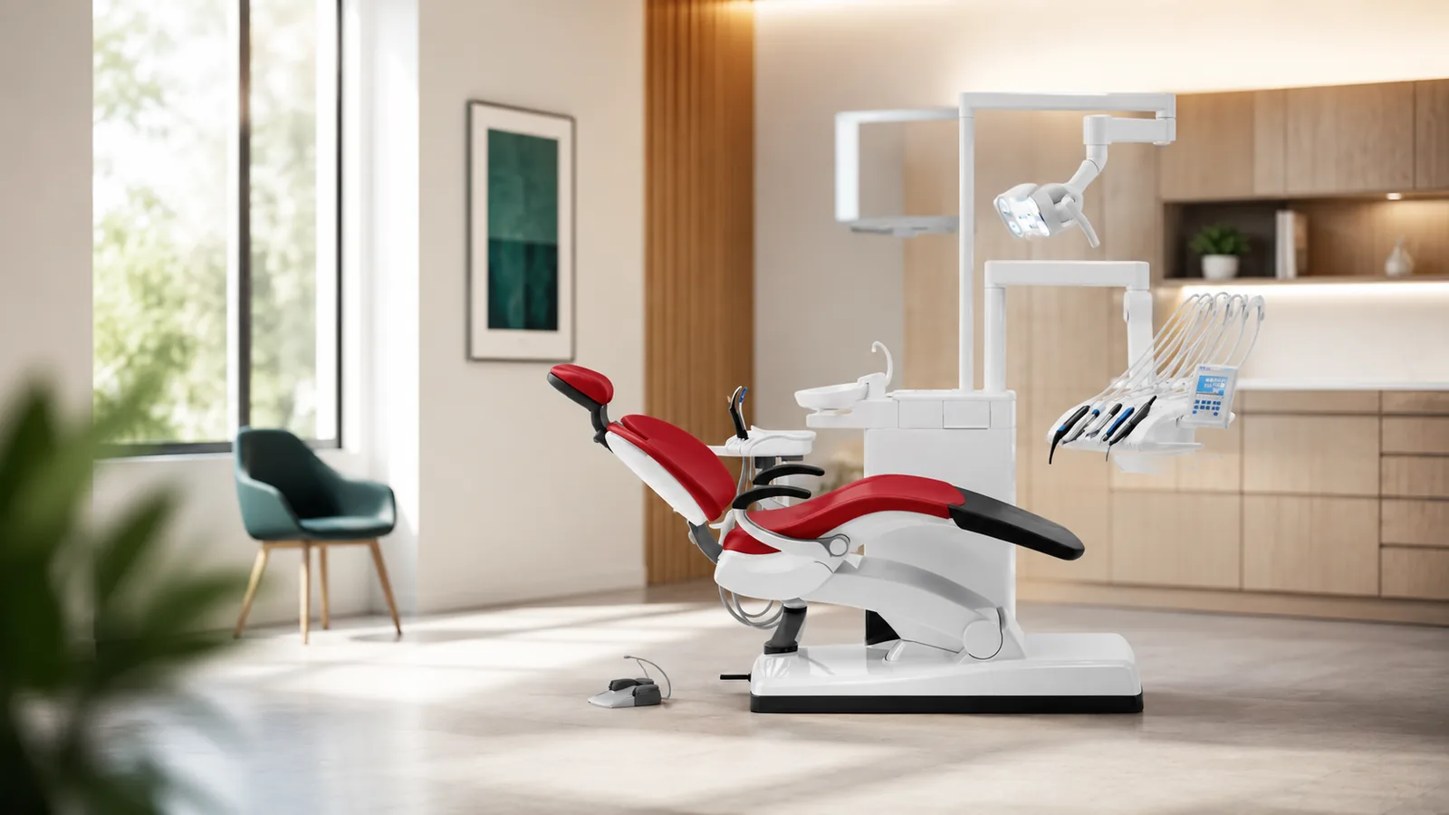 Fauteuil dentaire de grande marque prêt à être repris dans un cabinet