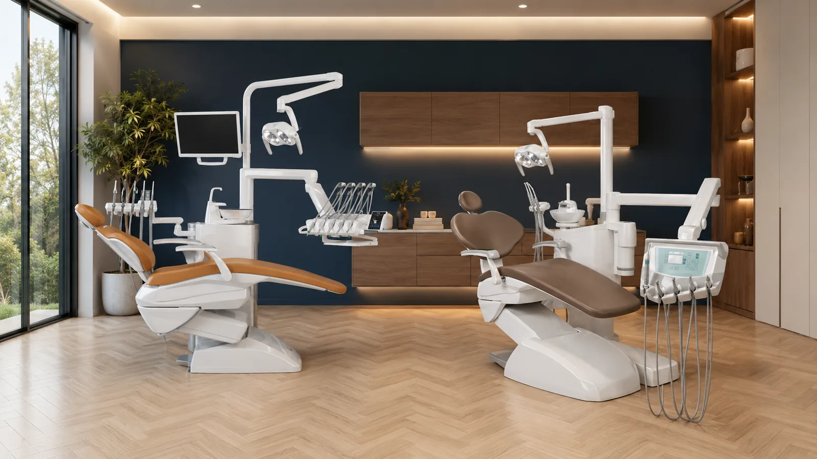 Fauteuils dentaires italiens Stern Weber et Anthos dans un cabinet